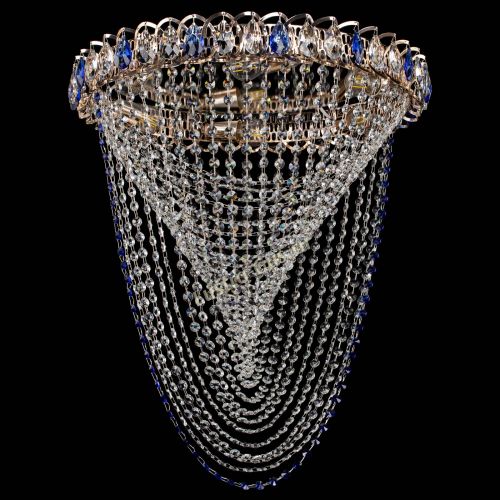 Люстра ﻿Жасмин Веер синий в Кирове Гусь Хрустальный