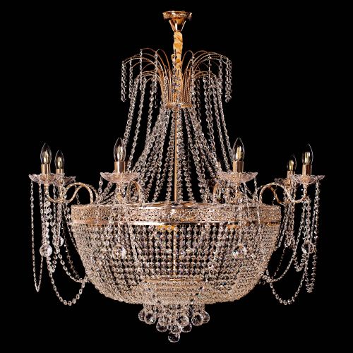 Люстра Валенсия №10 - 16 ламп рожковая в Кирове Гусь Хрустальный